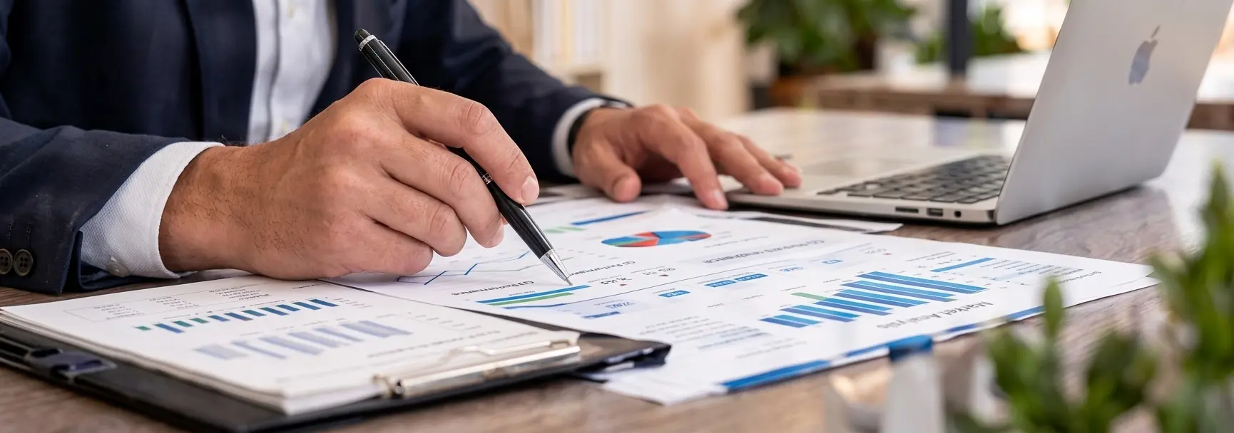 Profissional analisando os resultados financeiros do negócio